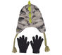 Dino Camo Jacquard Hat and Glove Set, GREEN, large image number 1