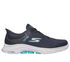 Skechers Slip-ins: GO WALK 7 - Valin, BLACK / AQUA, swatch