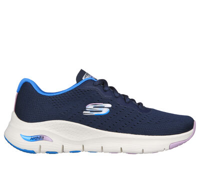 Womens Skechers Arch Fit Sunny Outlook Sports Shoe Navy
