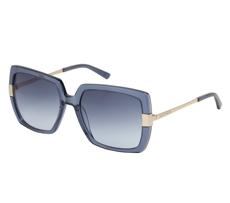 Oversized Square Sunglasses, BLUE / GOLD, largeimage number 0