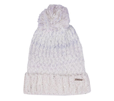 Slub Knit Ivory Pom-Pom Beanie