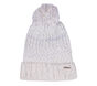 Slub Knit Ivory Pom-Pom Beanie, OFF WHITE, large image number 0