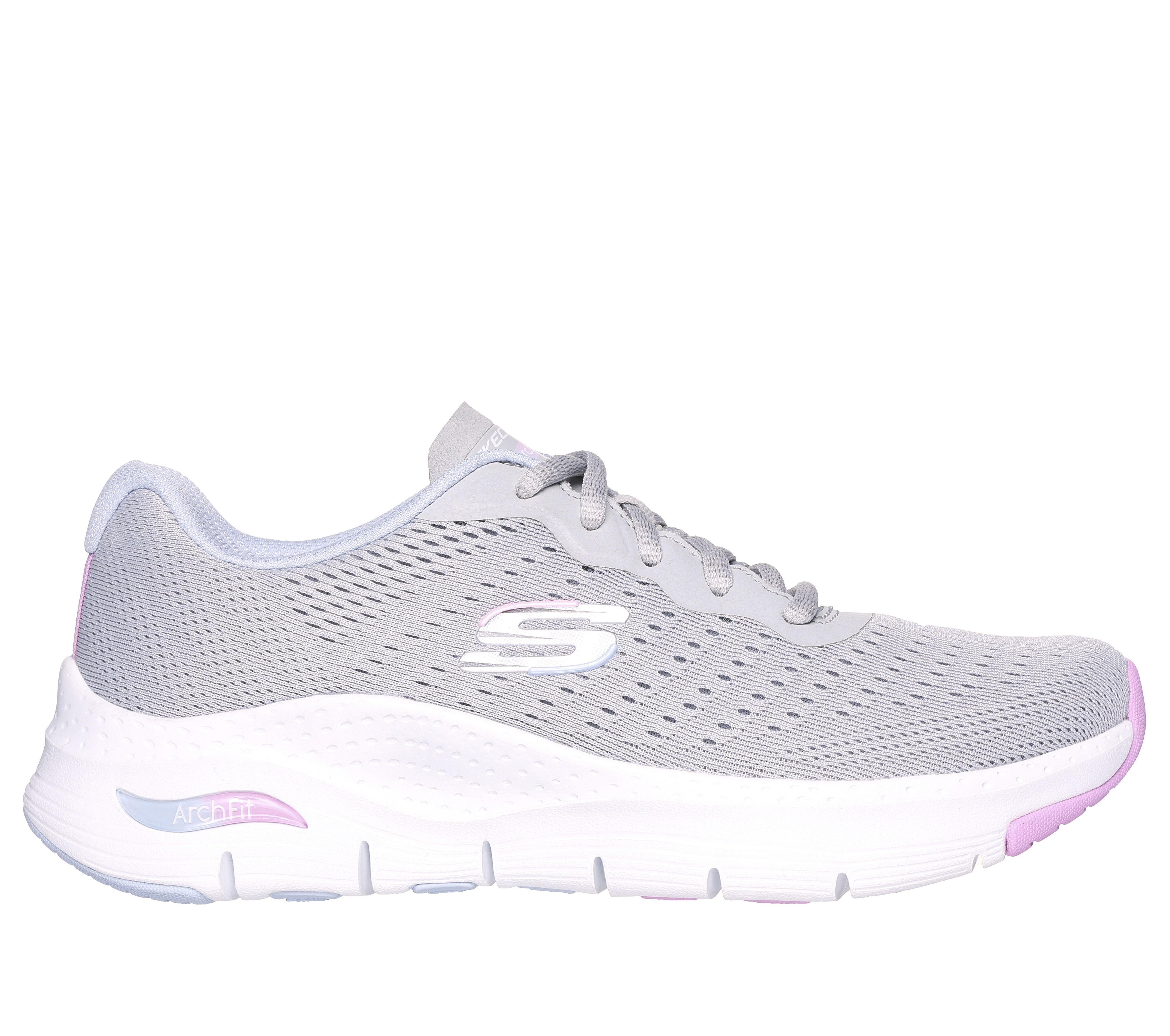 Gray skechers tennis discount shoes