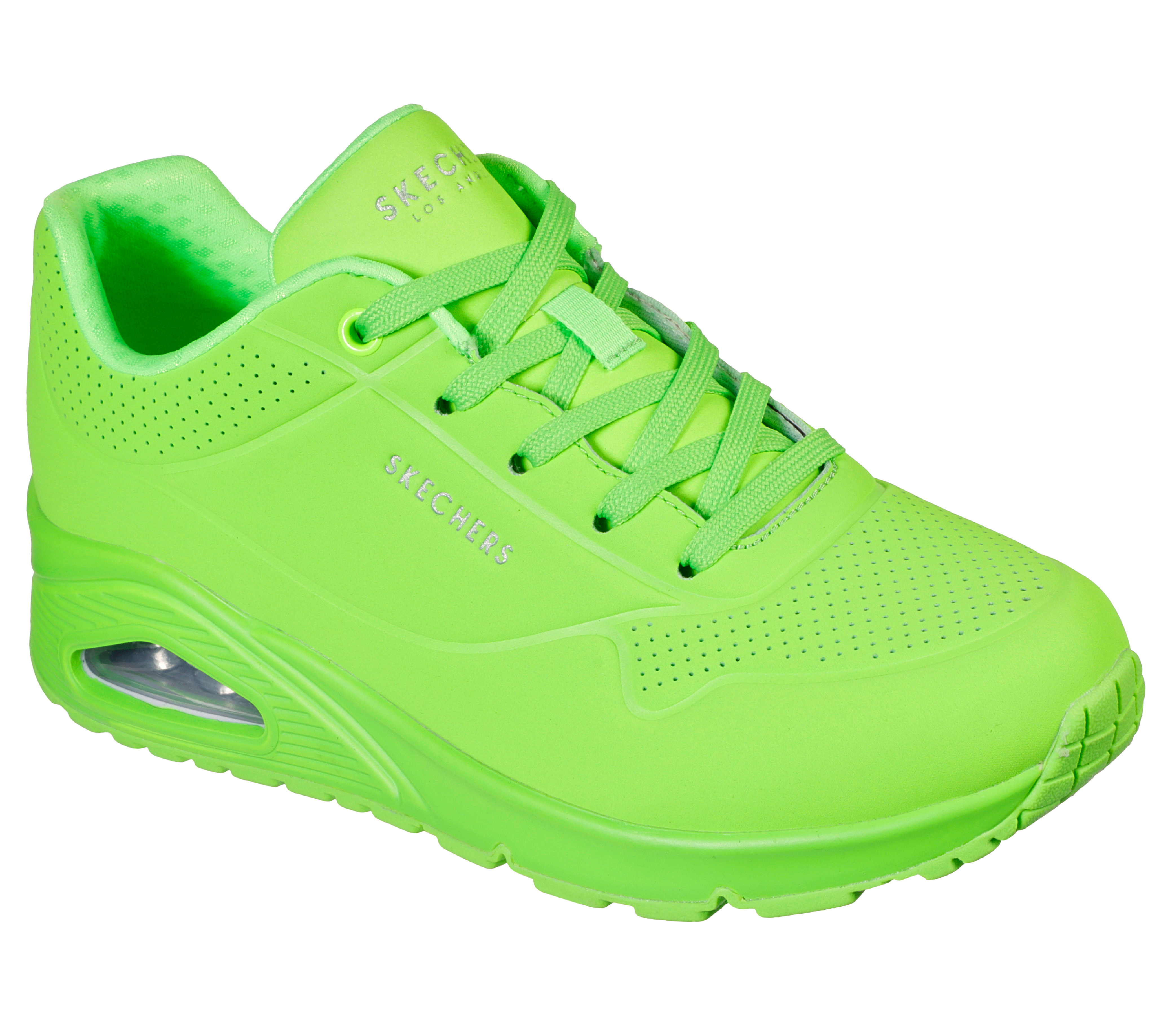 Lime store green skechers