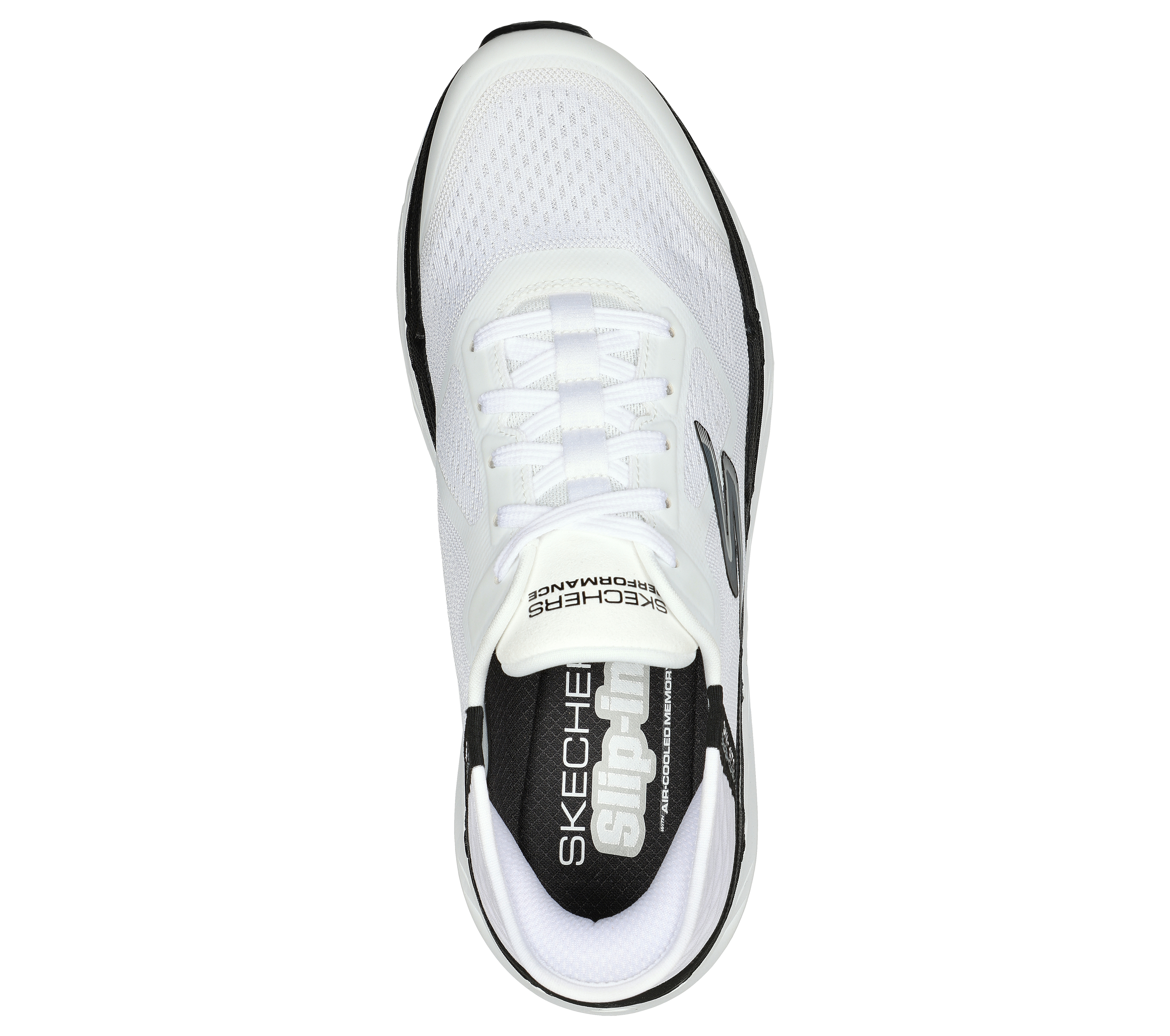 Mens white slip on sale skechers